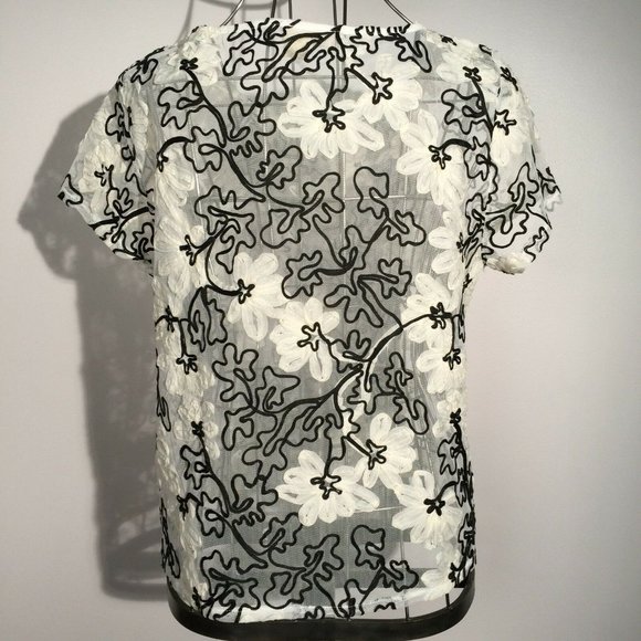 MEADOW RUE Sheer Floral Top 'Cherry Blossom' Anthropologie *Beautiful* - Picture 6 of 7